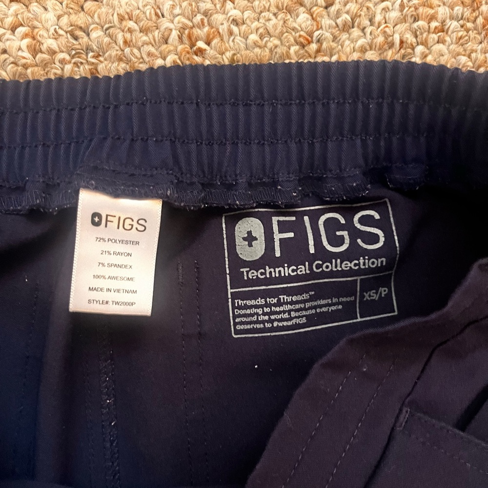Figs Technical Collection Dark Blue Scrub Pants and matching Top